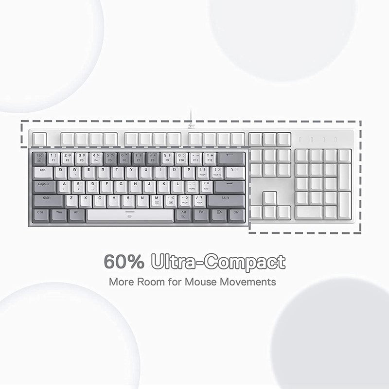 Redragon K617 Fizz 60% Wired RGB Mechanical Gaming Keyboard - White/Grey Redragon K617 Fizz 60% Wired RGB Mechanical Gaming Keyboard - White/Grey